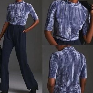 Pilcro by Anthropologie velvet mock neck top Large